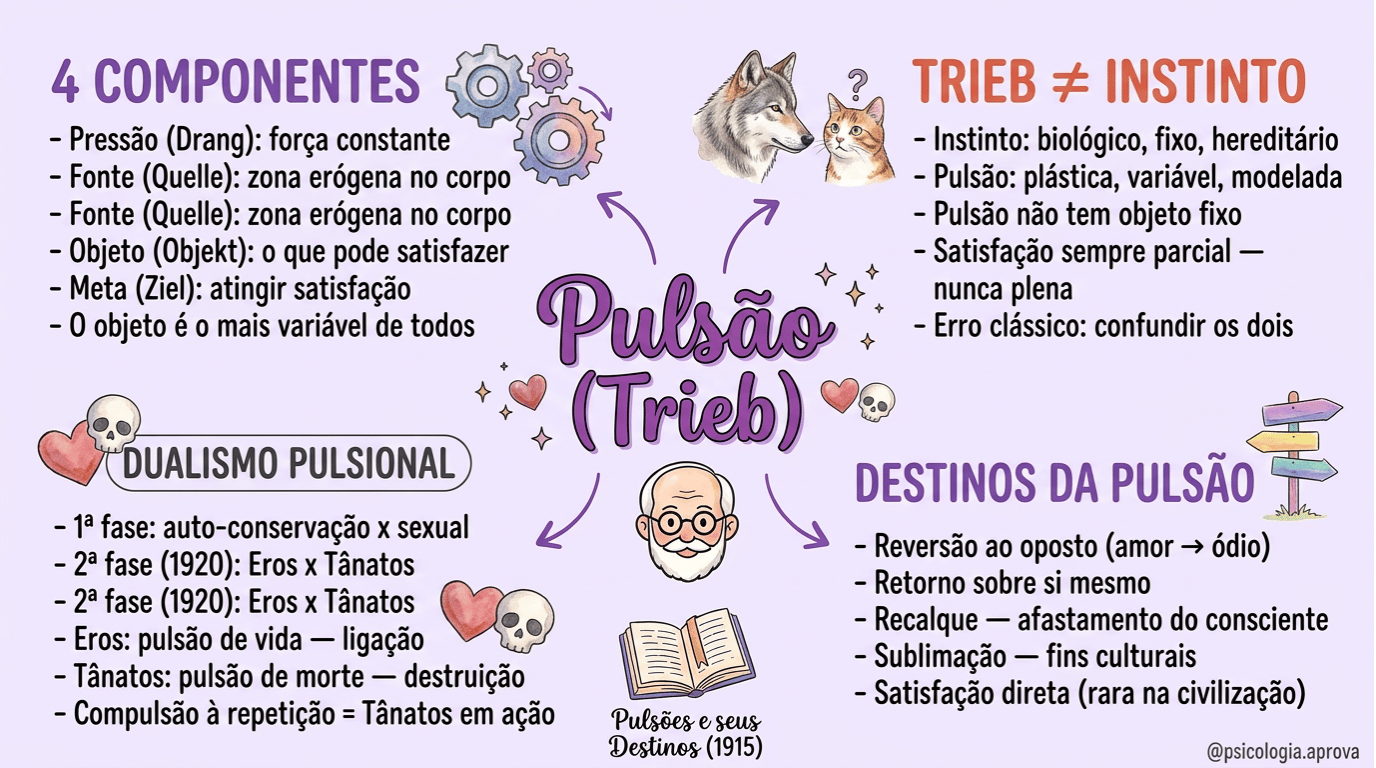 Mapa mental sobre a pulsão (Trieb)